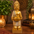 BUDA DORADO CON CUENCO  (35CM DE ALTO)