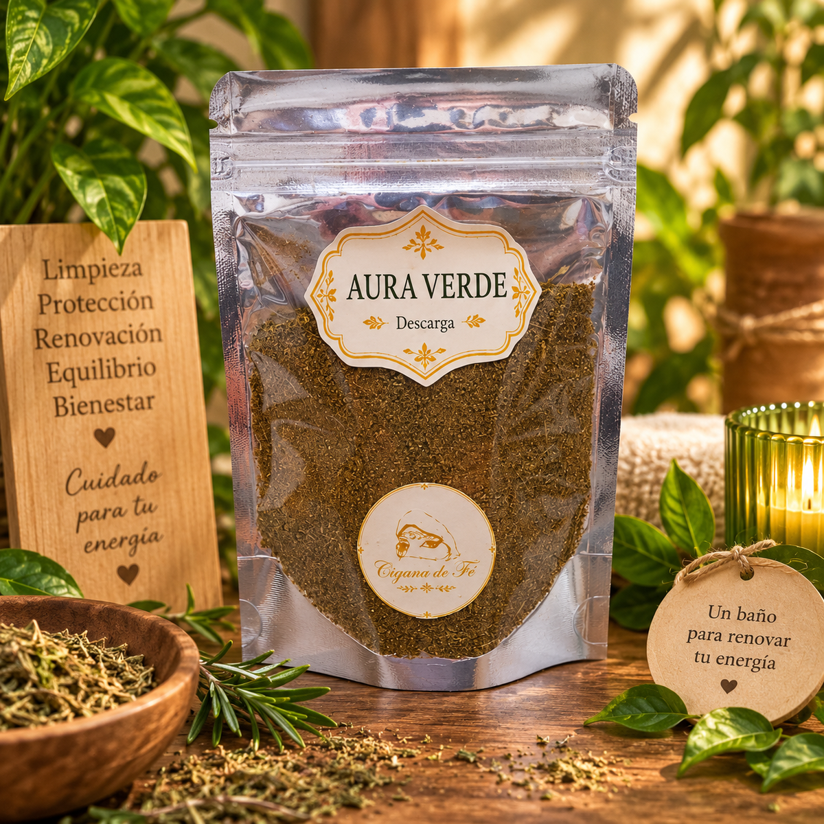 Aura Verde – Baño Personal de Descarga